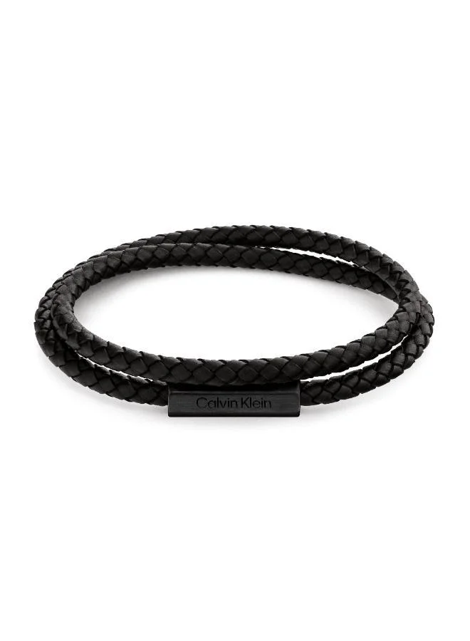 CALVIN KLEIN Bracelet with Double-Wrap Leather